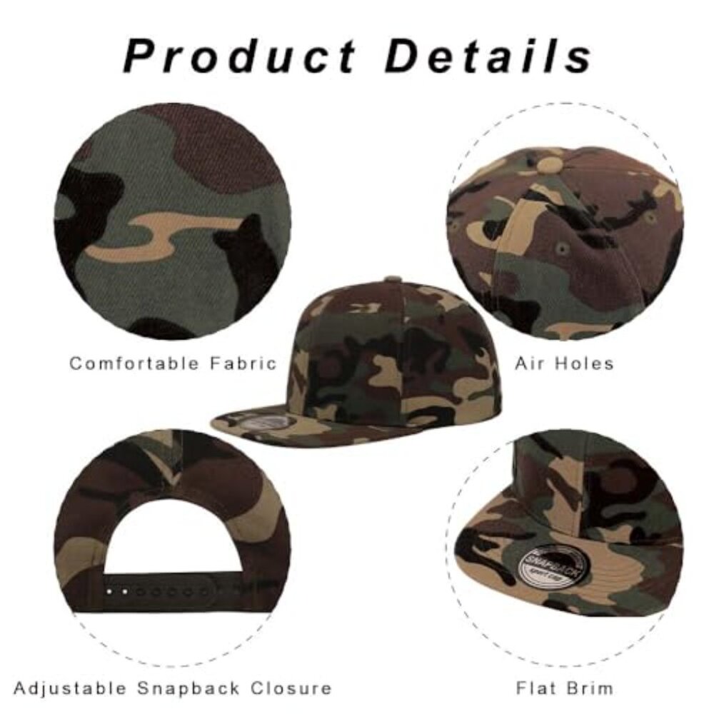 Snapback Baseball Caps Flat Brim Adjustable Hip H… - image 5